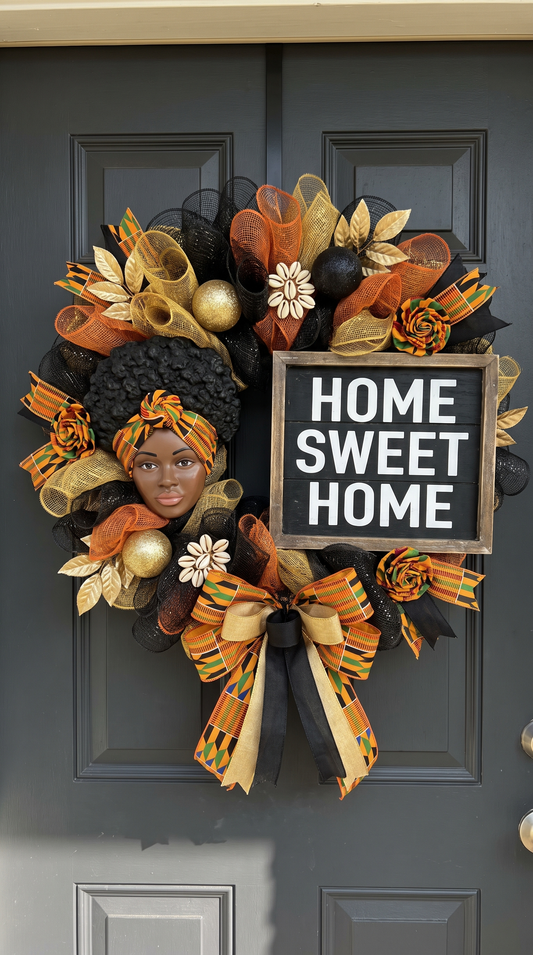 Black Culture Door Wreaths